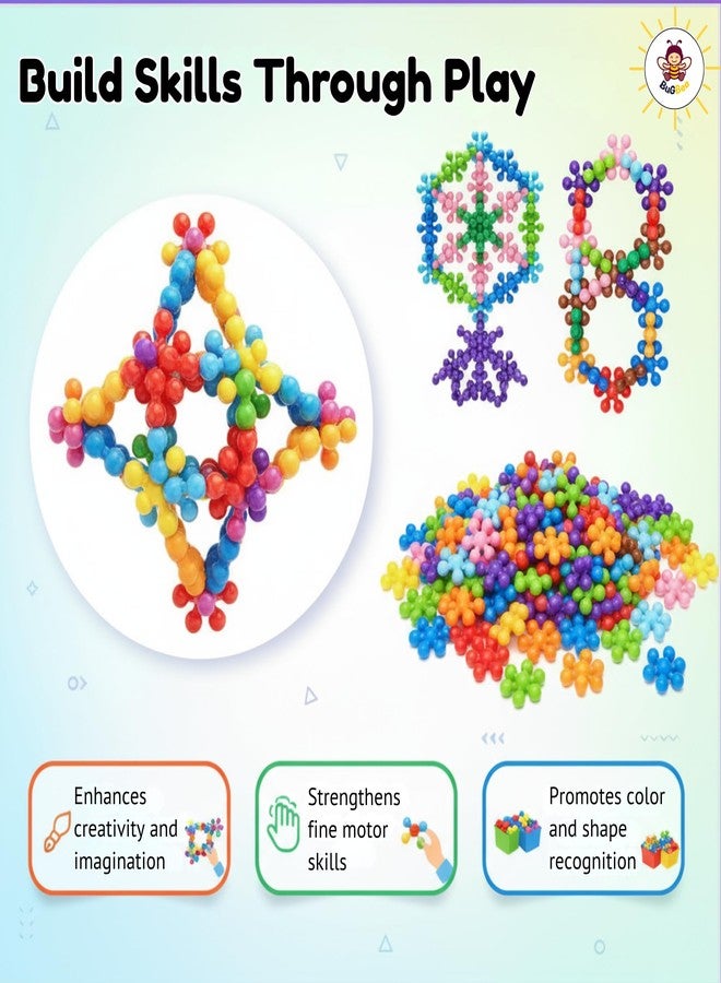 BuGBee Star Links Educational Building Blocks Toy - 100 Pcs | Creative Connector Toy for Kids | Multicolor Activity Game for Boys & Girls | STEM Learning Toy - Image 2